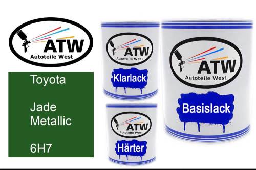 Toyota, Jade Metallic, 6H7: 1L Lackdose + 1L Klarlack + 500ml Härter - Set, von ATW Autoteile West.
